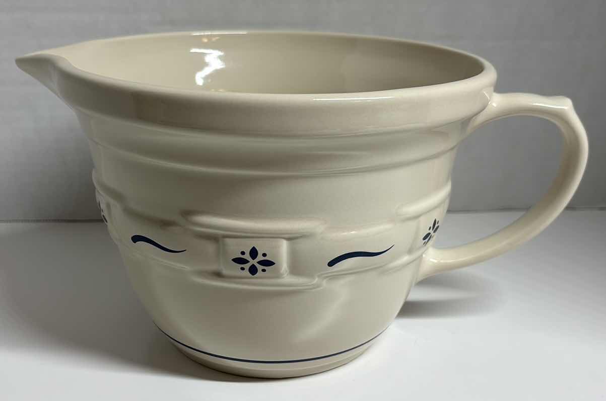 Photo 1 of LONGABERGER POTTERY WOVEN TRADITIONS CLASSIC BLUE BATTER BOWL 9.25” X 5.5”