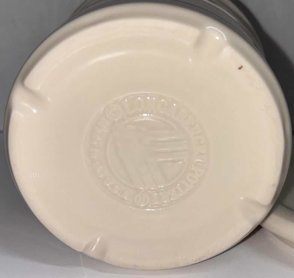 Photo 1 of LONGABERGER POTTERY WOVEN TRADITIONS CLASSIC BLUE CANDY JAR & LID 4.5” X 4.5”