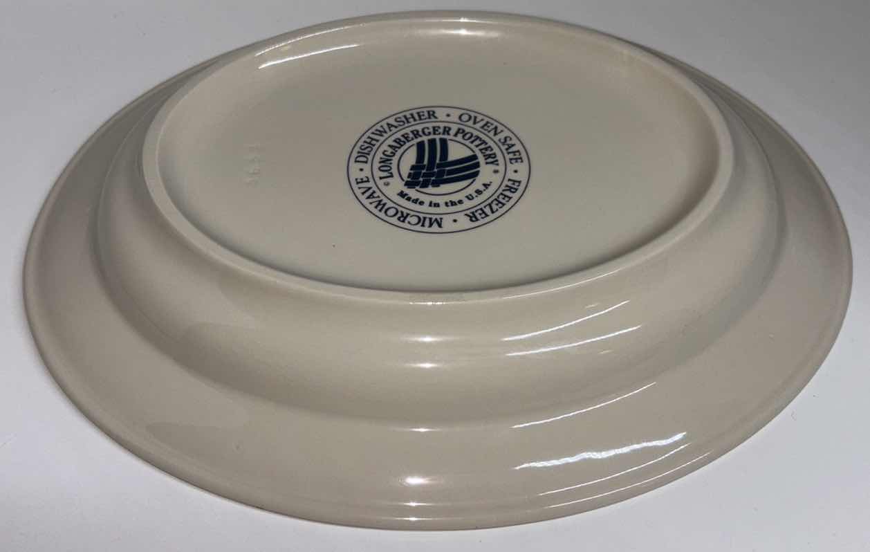 Photo 1 of LONGABERGER POTTERY WOVEN TRADITIONS CLASSIC BLUE 12” OVAL SERVING PLATTER