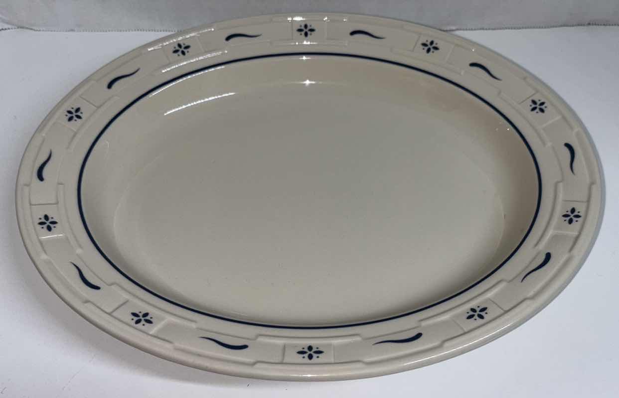 Photo 1 of LONGABERGER POTTERY WOVEN TRADITIONS CLASSIC BLUE 12” OVAL SERVING PLATTER