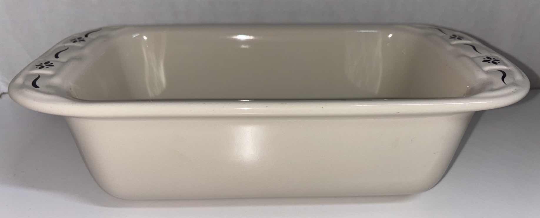 Photo 1 of LONGABERGER POTTERY WOVEN TRADITIONS CLASSIC BLUE 1.5 QT MINI LOAF PAN 4.5” X 8.5” H2.5”