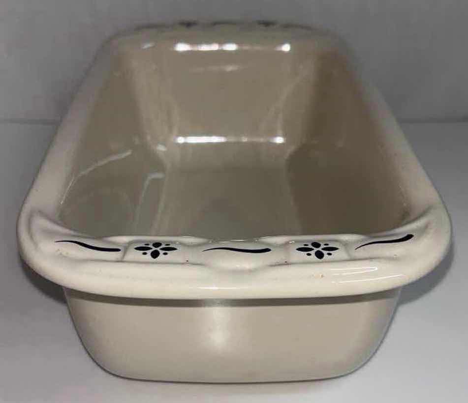 Photo 1 of LONGABERGER POTTERY WOVEN TRADITIONS CLASSIC BLUE 1.5 QT MINI LOAF PAN 4.5” X 8.5” H2.5”