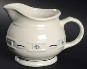View 1 of LONGABERGER POTTERY WOVEN TRADITIONS CLASSIC BLUE 20 OZ PITCHER H4.75”