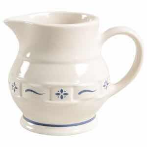 Photo 1 of LONGABERGER POTTERY WOVEN TRADITIONS CLASSIC BLUE CREAMER H4”