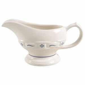 Photo 1 of LONGABERGER POTTERY WOVEN TRADITIONS CLASSIC BLUE GRAVY BOAT 8.25” X 4.25”