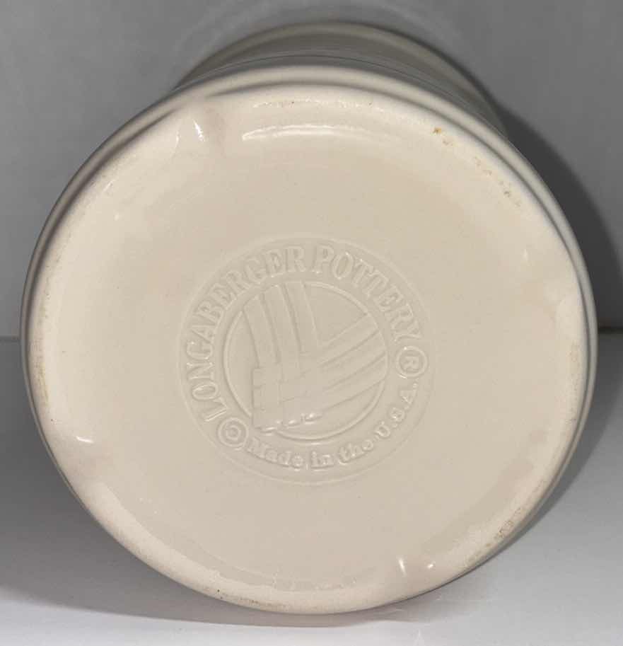 Photo 1 of LONGABERGER POTTERY WOVEN TRADITIONS CLASSIC BLUE 2 QUART UTENSIL/PICKLING CROCK 6” X 6.75”