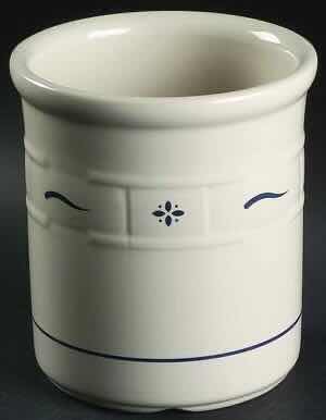 Photo 1 of LONGABERGER POTTERY WOVEN TRADITIONS CLASSIC BLUE 2 QUART UTENSIL/PICKLING CROCK 6” X 6.75”