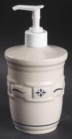 Photo 1 of LONGABERGER POTTERY WOVEN TRADITIONS CLASSIC BLUE LOTION DISPENSER H7”