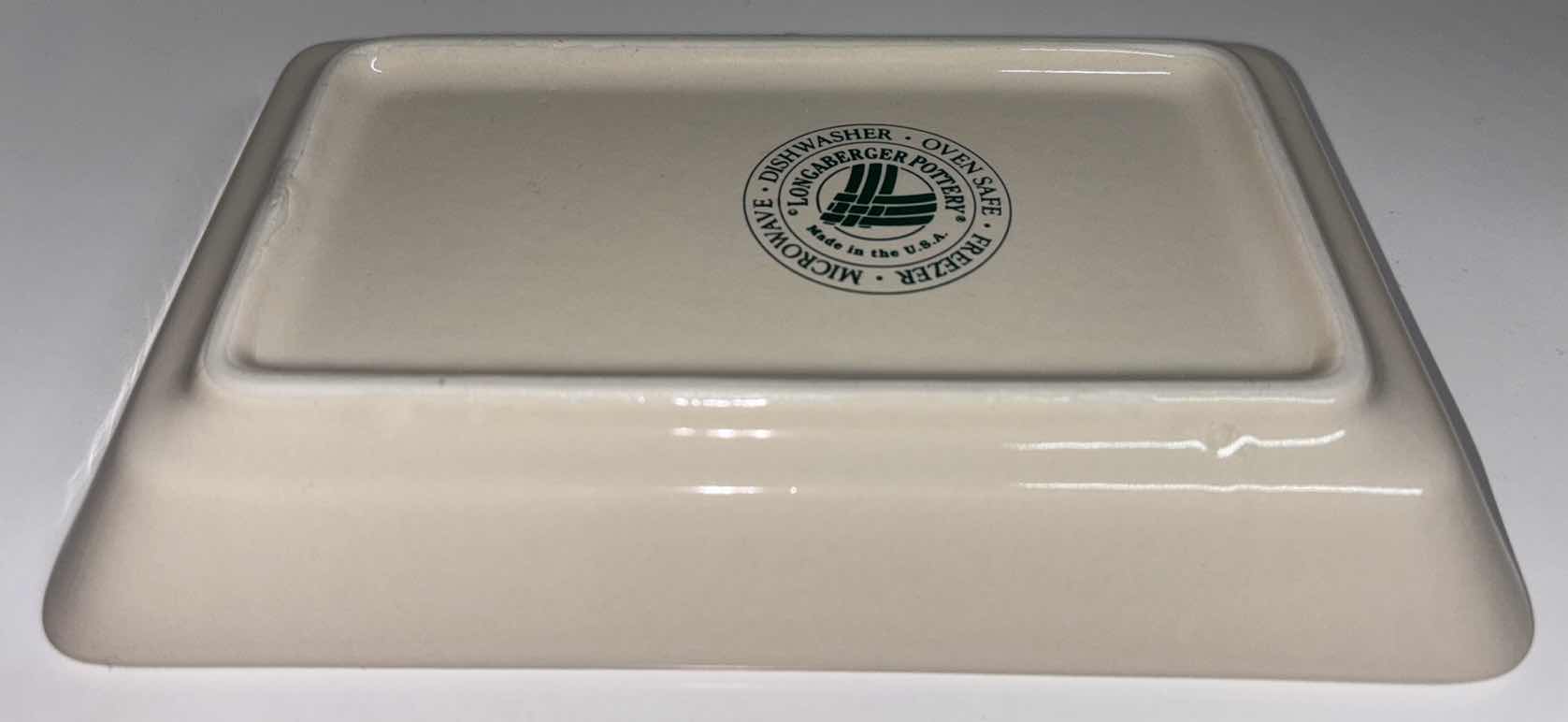 Photo 1 of LONGABERGER POTTERY RECTANGULAR CERAMIC TRAY 5.5” X 8.75” H1.25”