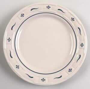 Photo 1 of LONGABERGER POTTERY WOVEN TRADITIONS CLASSIC BLUE 9” LUNCHEON PLATE