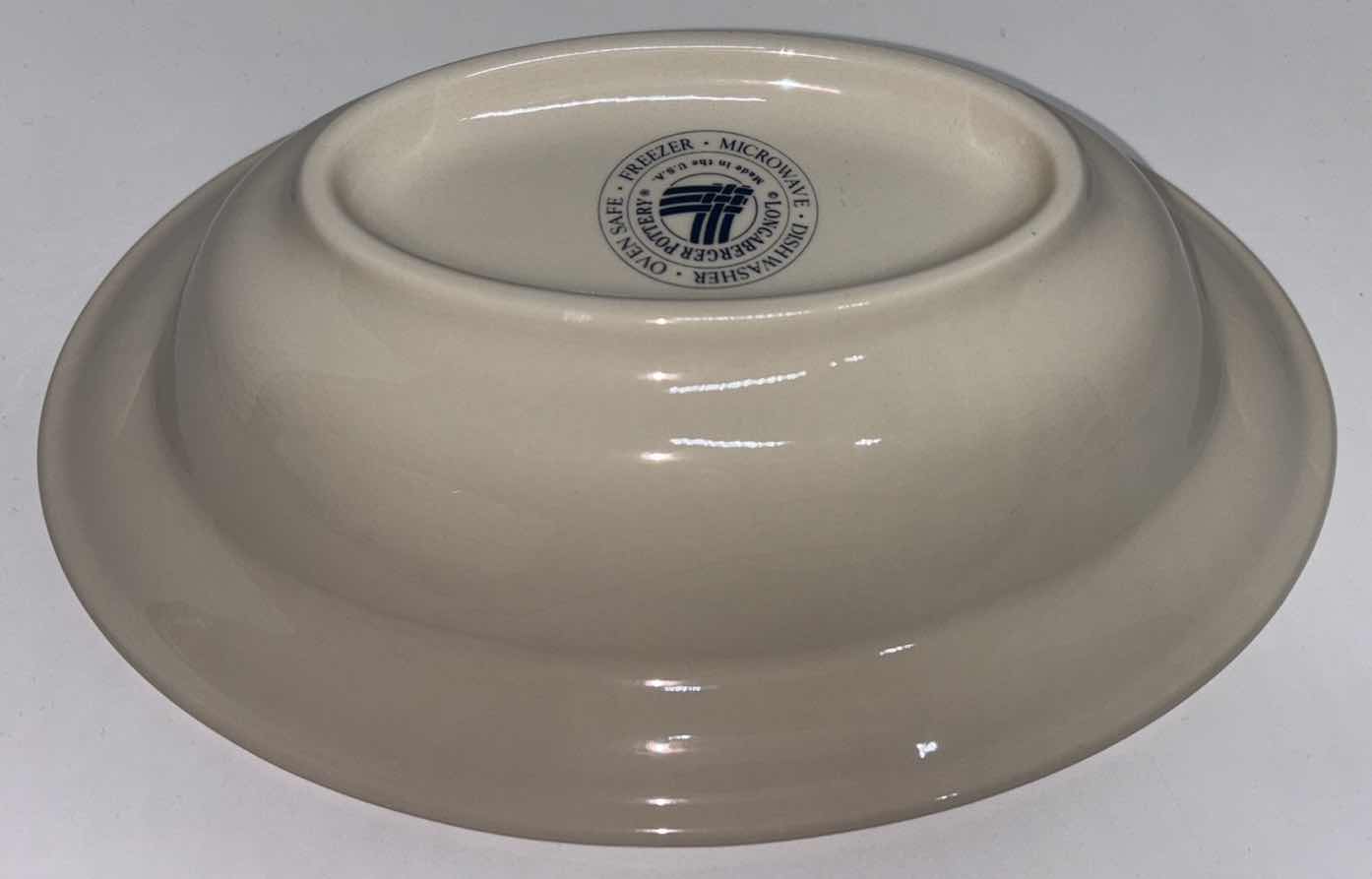 Photo 1 of LONGABERGER POTTERY WOVEN TRADITIONS CLASSIC BLUE 11” OVAL VEGETABLE BOWL