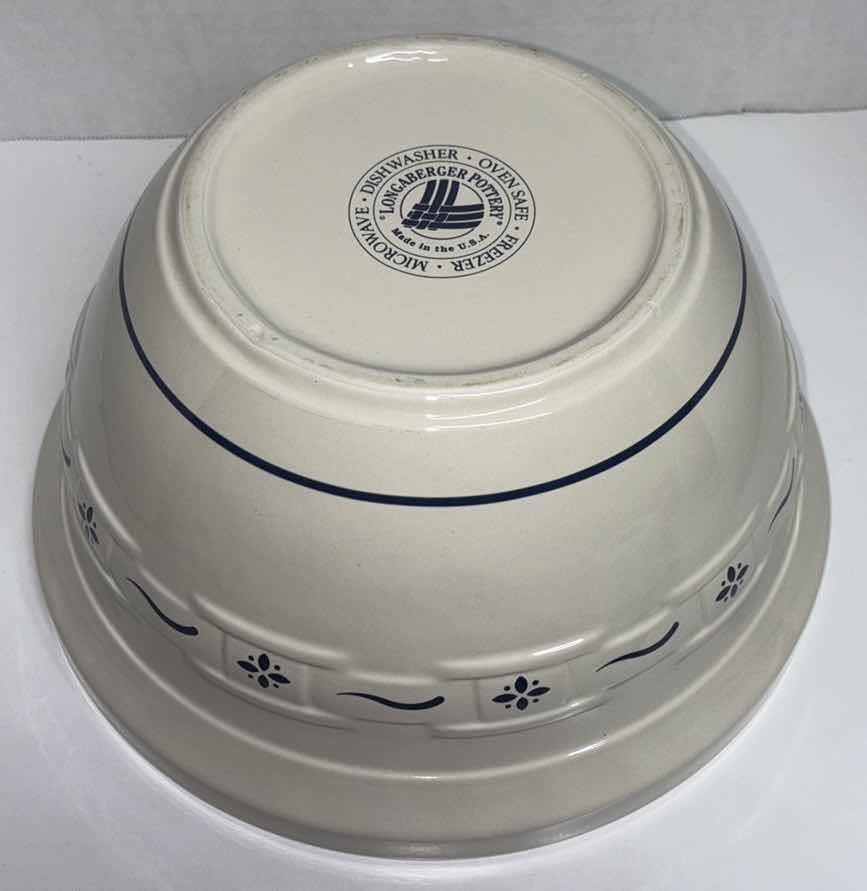 Photo 1 of LONGABERGER POTTERY WOVEN TRADITIONS CLASSIC BLUE 12” MIXING BOWL