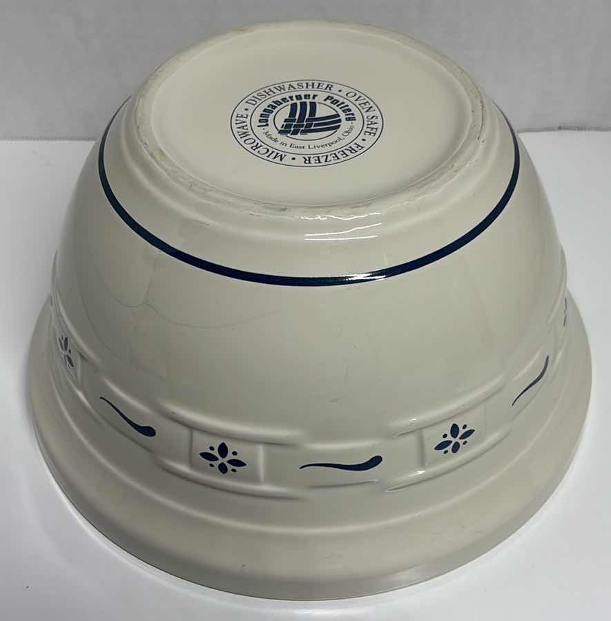 Photo 1 of LONGABERGER POTTERY WOVEN TRADITIONS CLASSIC BLUE 10” MIXING BOWL