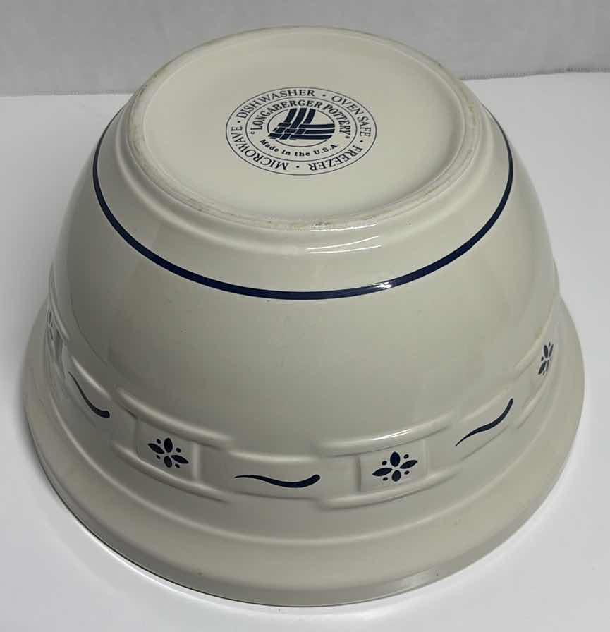 Photo 1 of LONGABERGER POTTERY WOVEN TRADITIONS CLASSIC BLUE 10” MIXING BOWL