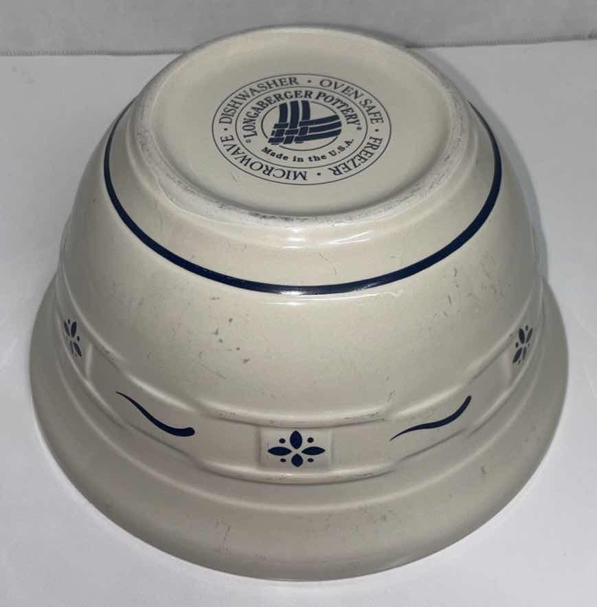 Photo 1 of LONGABERGER POTTERY WOVEN TRADITIONS CLASSIC BLUE 8” MIXING BOWL