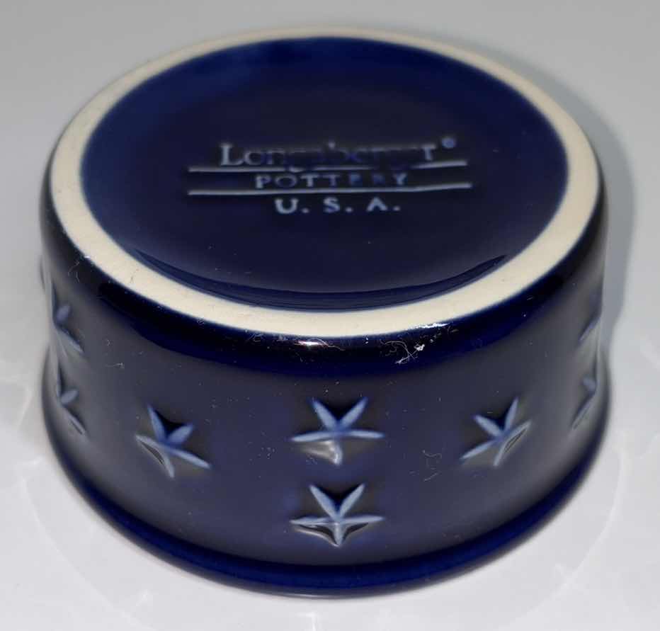 Photo 1 of LONGABERGER POTTERY AMERICAN EAGLE COLLECTION INDIVIDUAL DIP DISH 4.5” X 2”