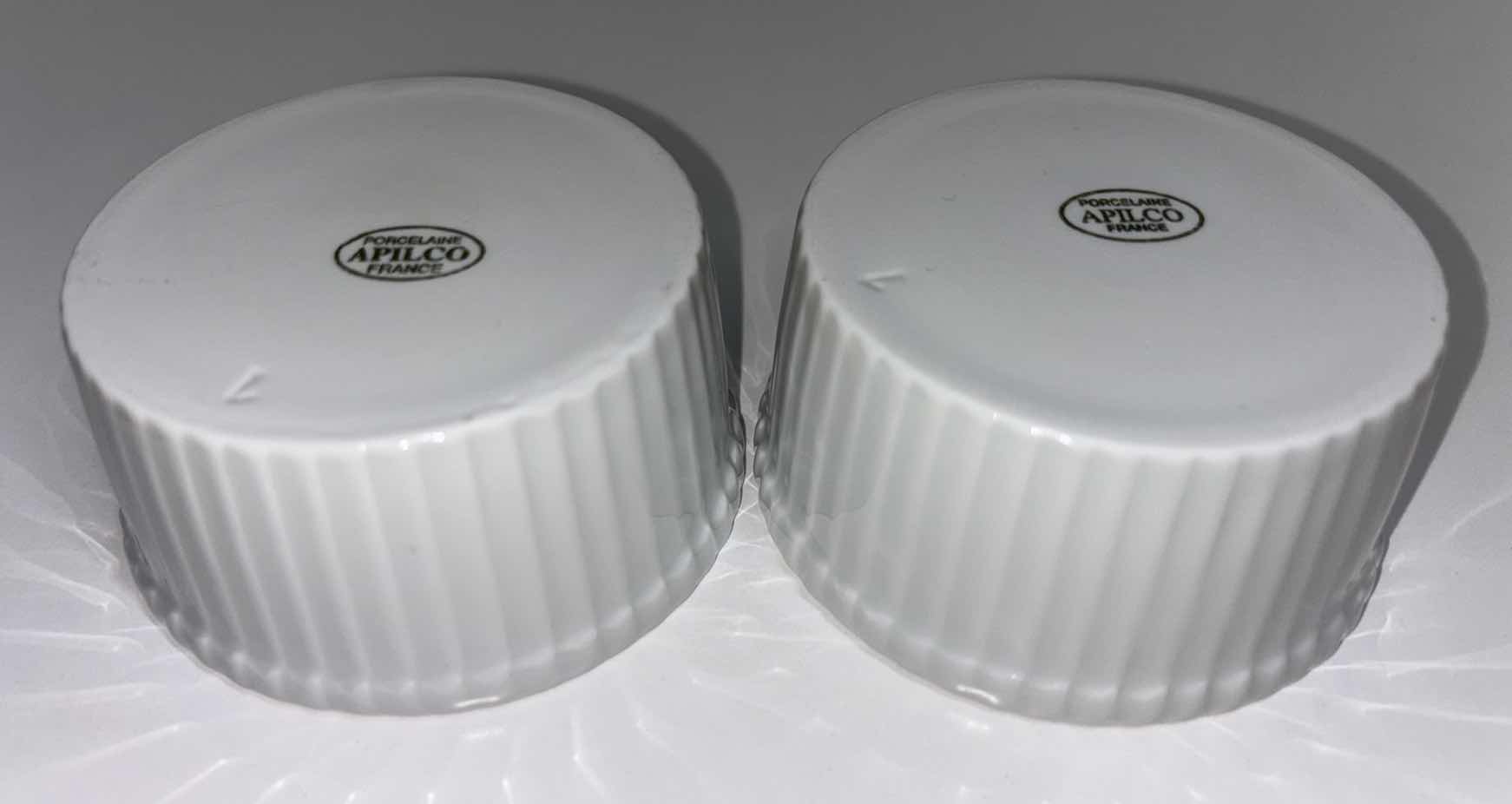 Photo 1 of APILCO PORCELAINE FRANCE CLASSIC WHITEWARE RAMEKIN DISH 3.5” X 1.75” (2 PCS)