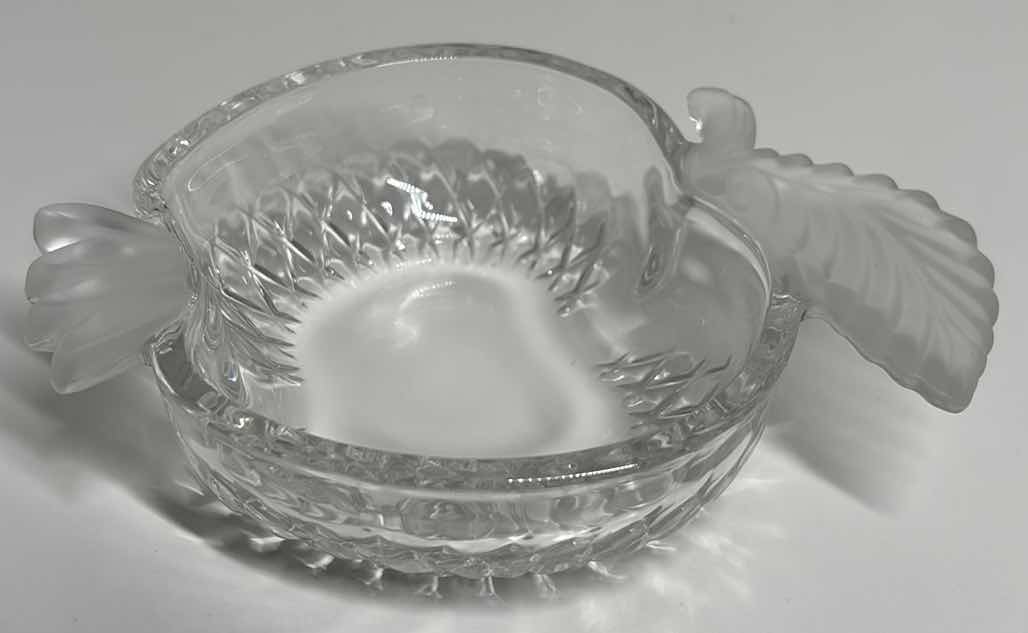 Photo 1 of 4 PC STUDIO NOVA CRYSTAL APPLE DELIGHT 6.5” DISH W FROSTED LEAVES