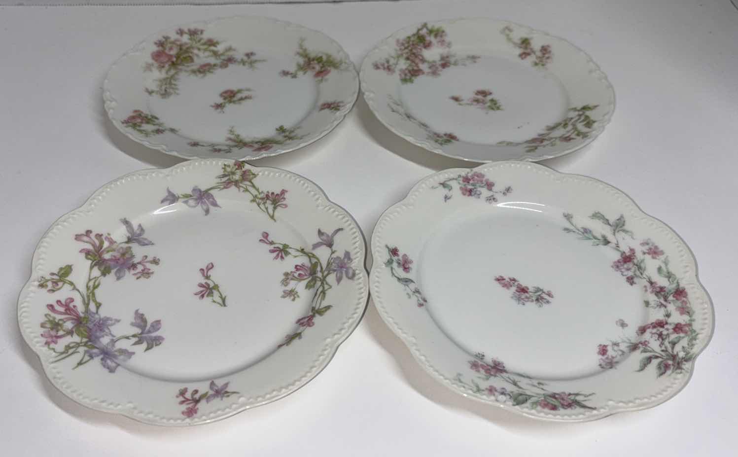 Photo 1 of 4 PC ASSORTED HAVILAND & CO. FRANCE 6.25” SAUCER PLATES