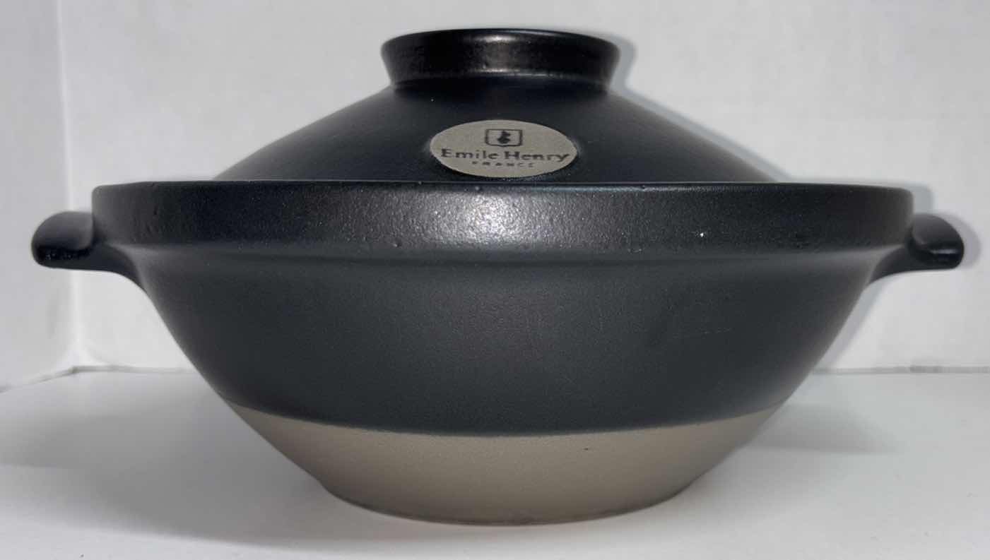 Photo 1 of EMILE HENRY FLAME BLACK STONEWARE COVERED CASSEROLE DISH (10” X 6”)