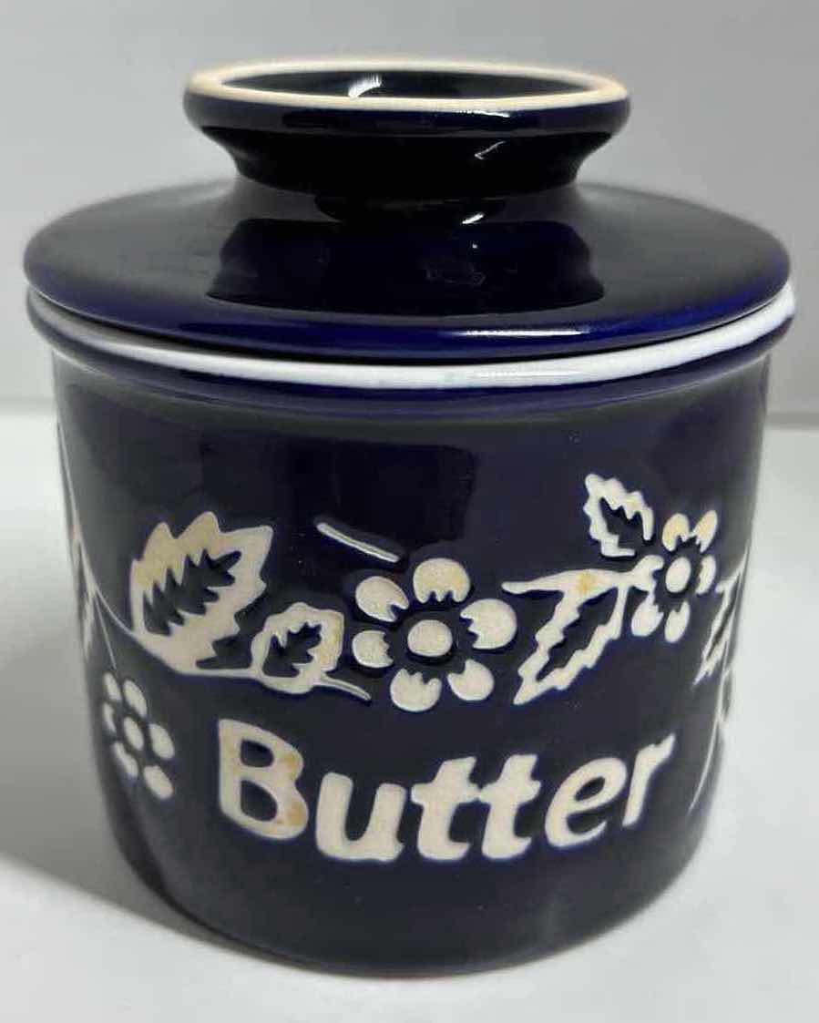 Photo 1 of BUTTER BELL THE ORIGINAL BUTTER BELL CROCK BY L. TREMAIN, FLEUR DE PROVENCE COLLECTION IN COBALT BLUE 3.25” X 4”