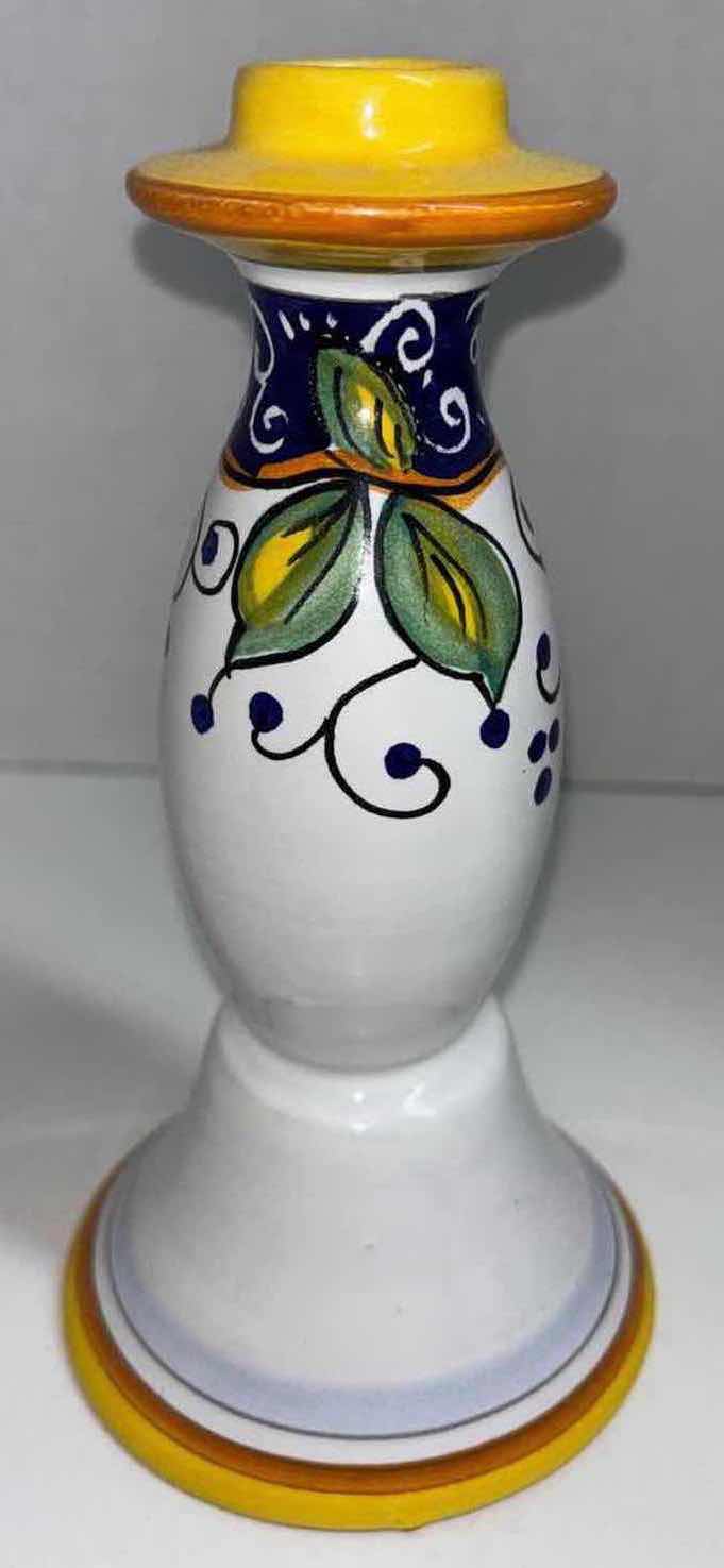 Photo 1 of Il COCCIO ALCANTARA HANDPAINTED 8” CANDLESTICK