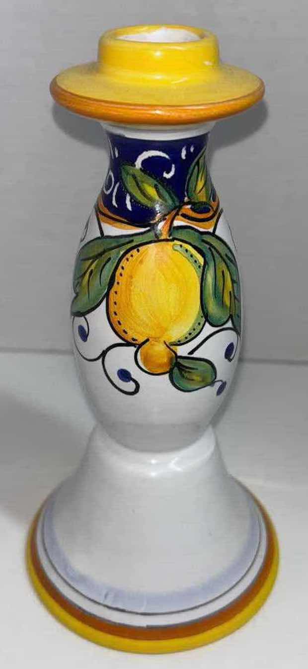 Photo 1 of Il COCCIO ALCANTARA HANDPAINTED 8” CANDLESTICK