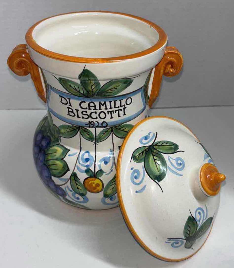 Photo 1 of DI CAMILLO BISCOTTI 1920 10.5” HANDPAINTED ITALIAN CERAMIC COOKIE JAR