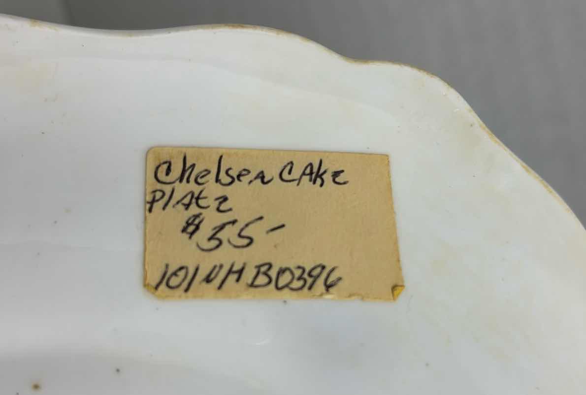 Photo 1 of ANTIQUE ADDERLEY BLUE 9.75” CHELSEA HANDLED CAKE PLATE