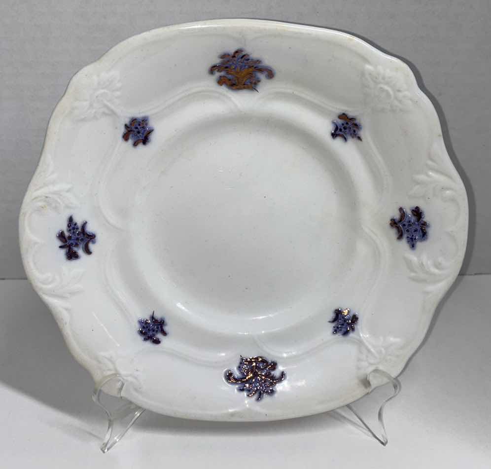 Photo 1 of ANTIQUE ADDERLEY BLUE 9.75” CHELSEA HANDLED CAKE PLATE