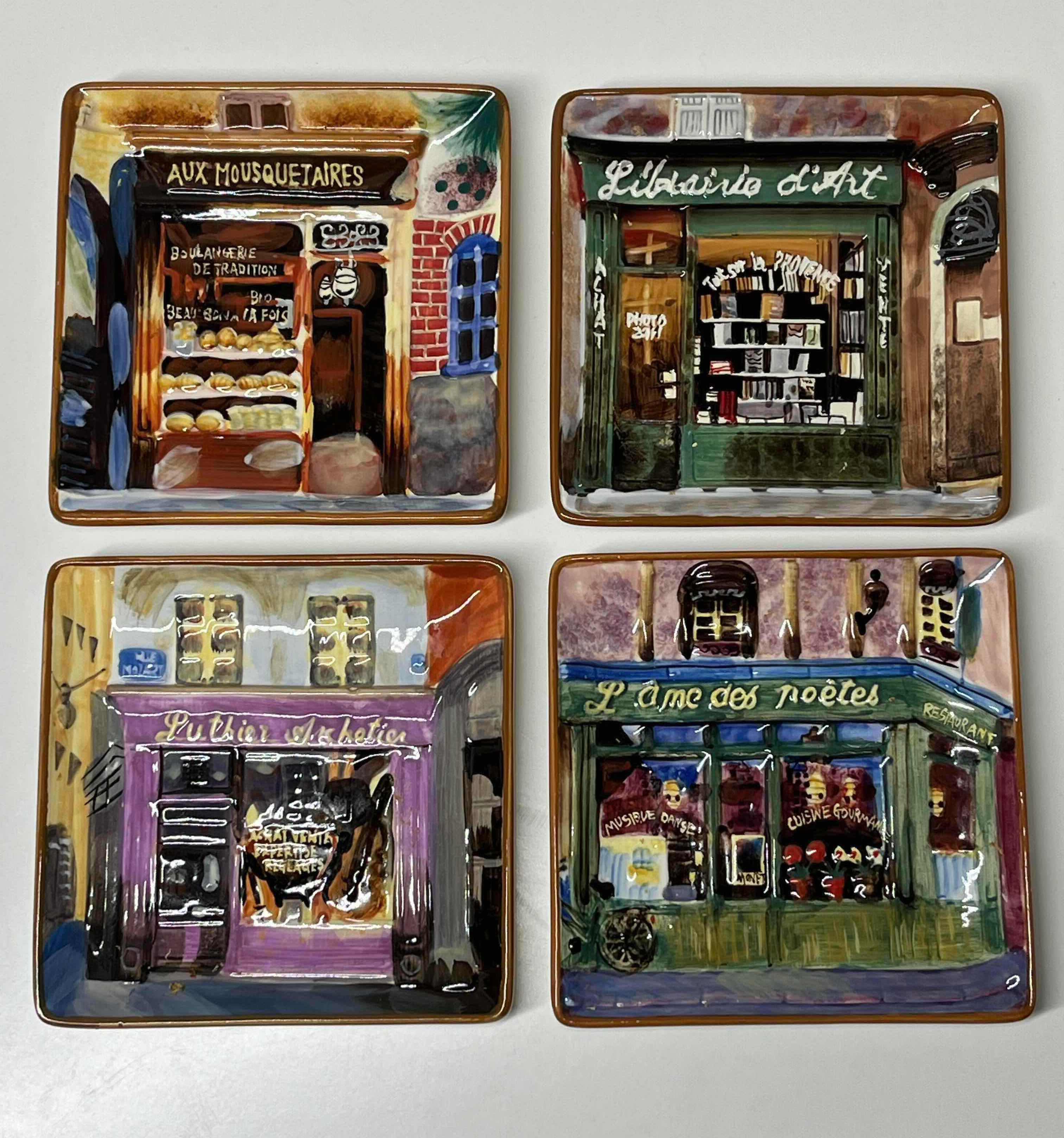 Photo 1 of CERTIFIED INTERNATIONAL K.C. LAI PARIS 3D MINI DECORATIVE PLATE SET (4) 4.75”