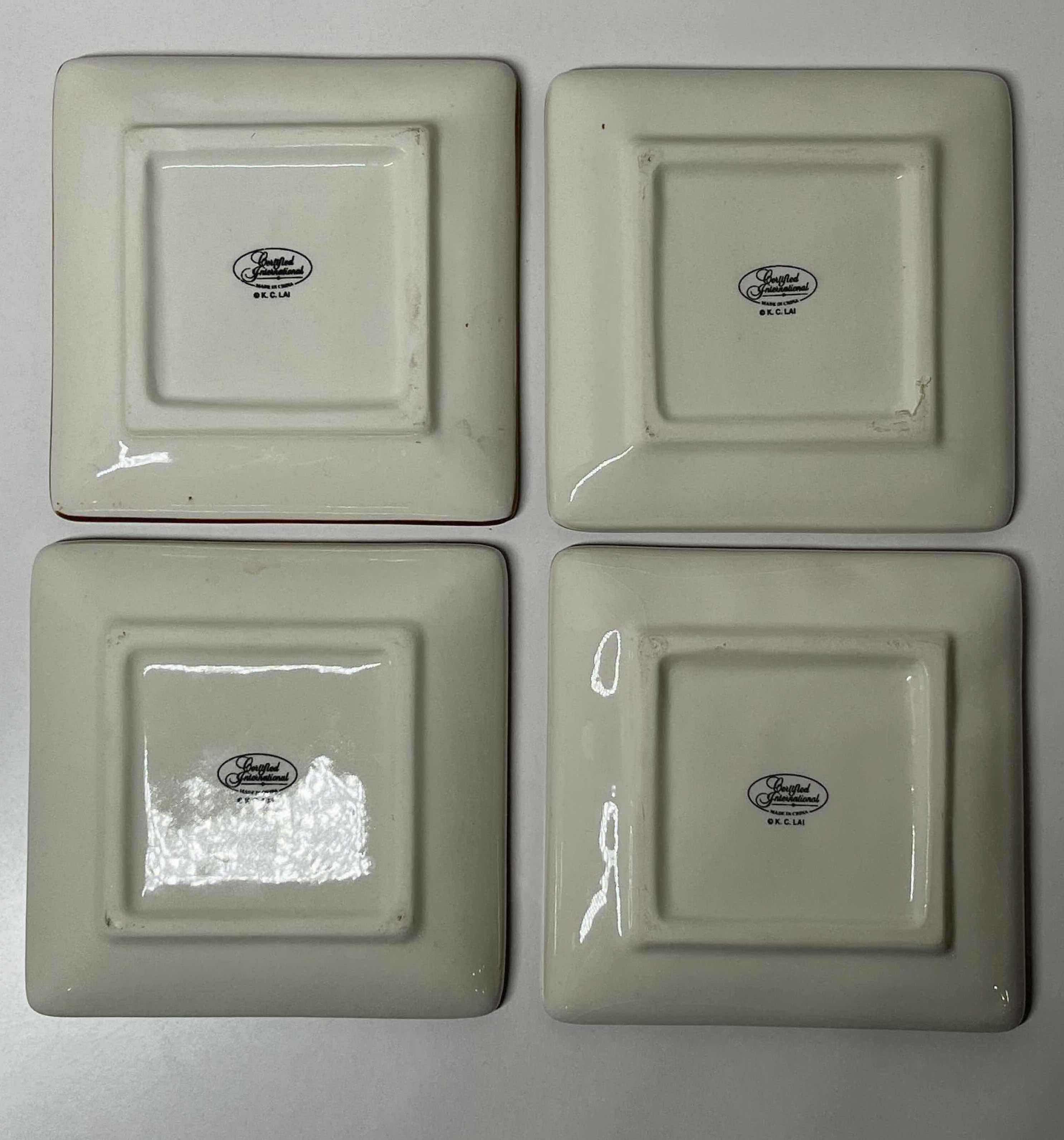 Photo 1 of CERTIFIED INTERNATIONAL K.C. LAI PARIS 3D MINI DECORATIVE PLATE SET (4) 4.75”