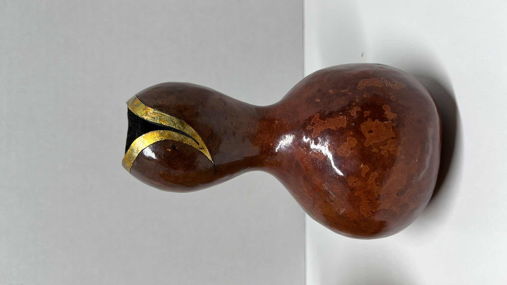 Photo 7 of HANDCRAFTED & PAINTED GOURD ART 5” X 9” W HANDCRAFTED & PAINTED GOURD SAKE BOTTLE 3.5” X 6.5”