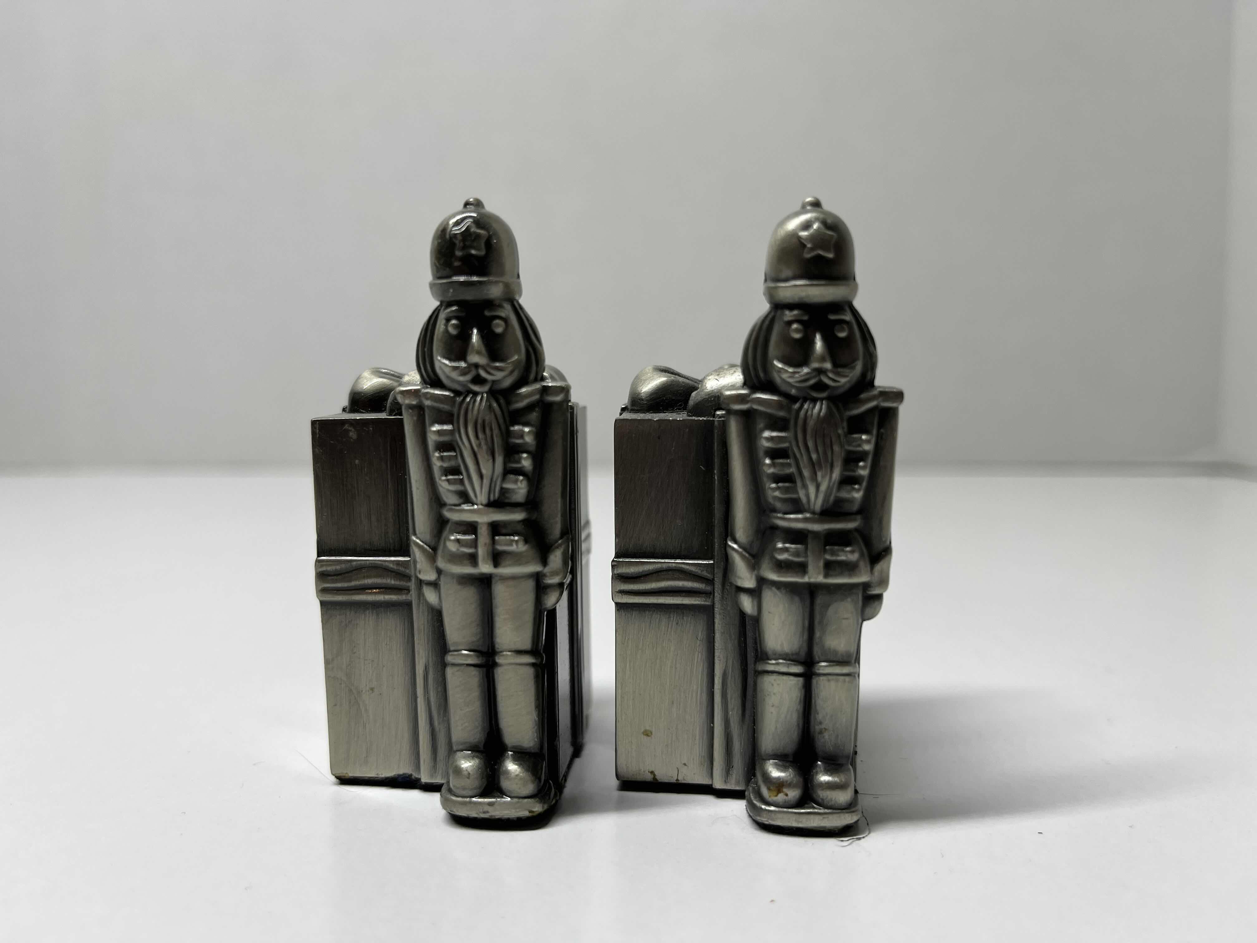 Photo 1 of BOMBAY PEWTER NUTCRACKER SALT & PEPPER SHAKERS 1.25” X 2.5”