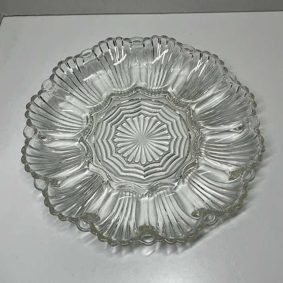 Photo 1 of ANCHOR HOCKING PRESENCE GLASS DEVILED EGG PLATTER 9.75”