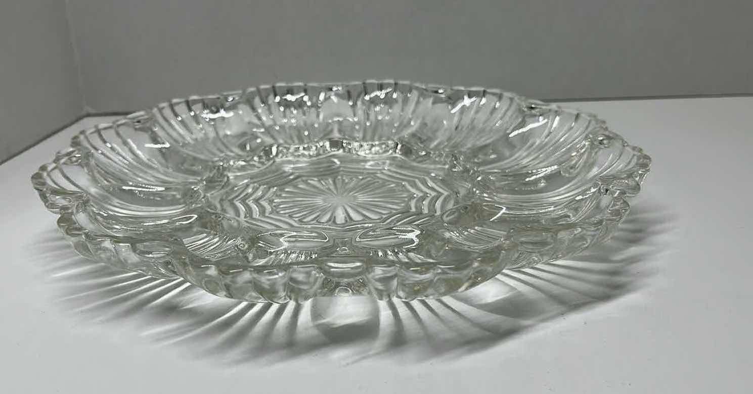 Photo 2 of ANCHOR HOCKING PRESENCE GLASS DEVILED EGG PLATTER 9.75”
