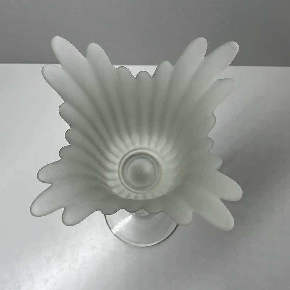 Photo 1 of FROST GLASS TULIP CANDLE HOLDER 5.25” X 12”