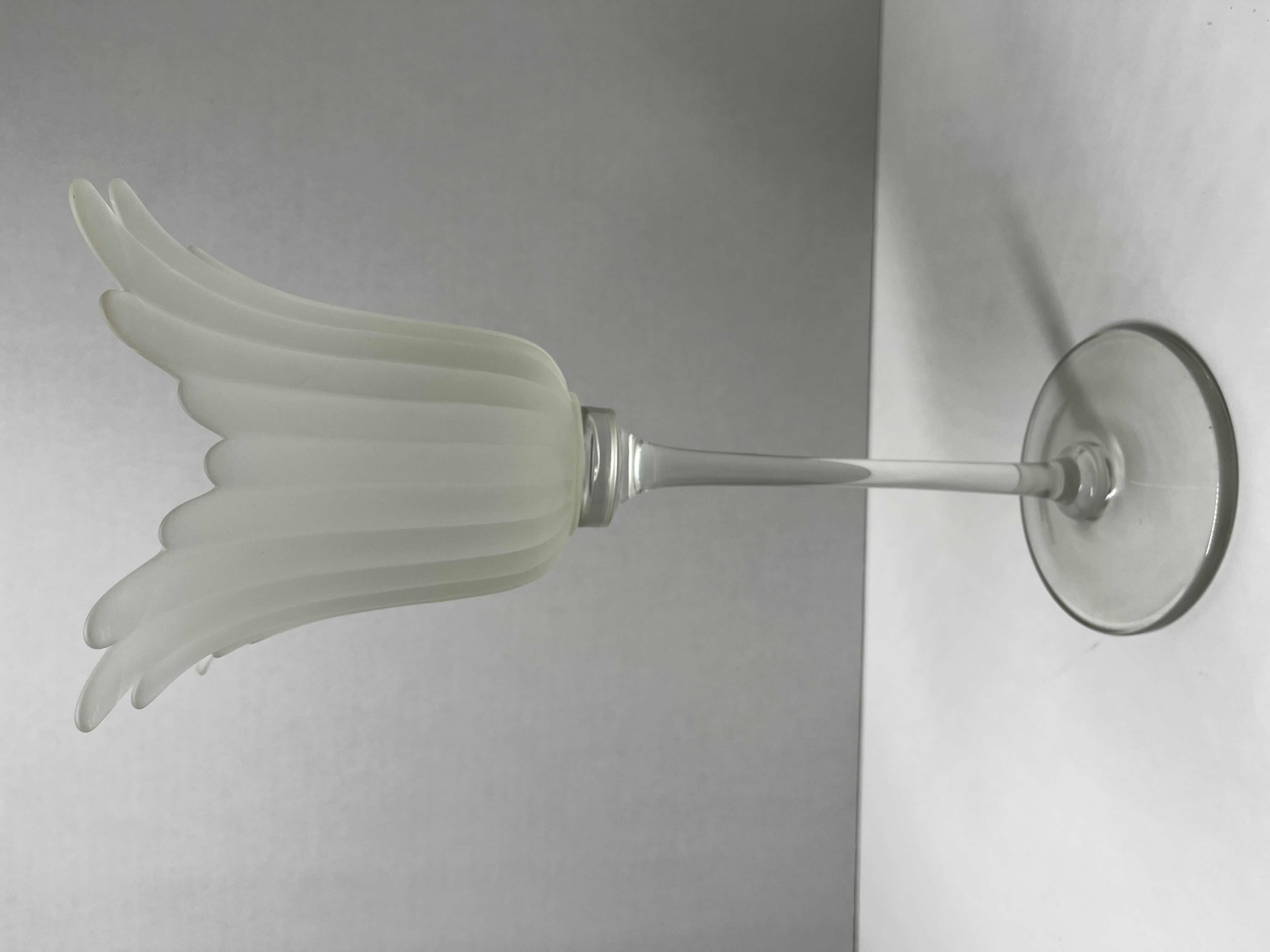 Photo 1 of FROST GLASS TULIP CANDLE HOLDER 5.25” X 12”