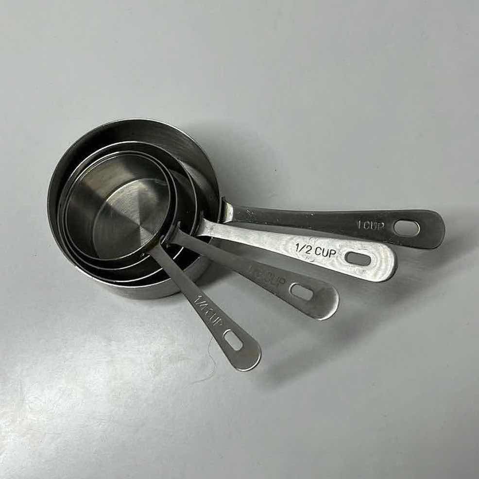 Photo 1 of AMCO STAINLESS STEEL MEASURING CUP SET (4) 1/4CUP-1CUP
