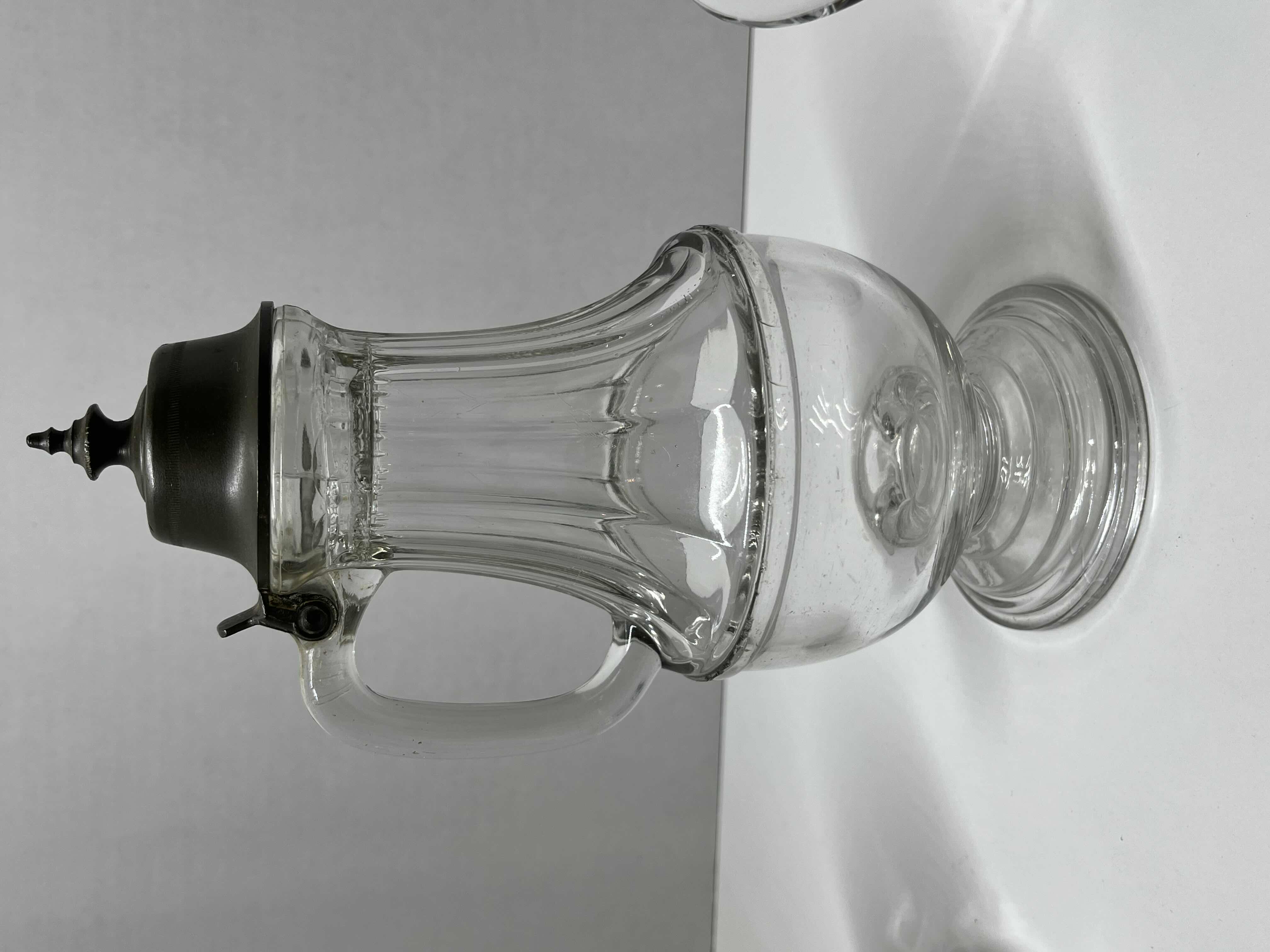 Photo 1 of ANTIQUE SILVER PLATED FOOTED GLASS CREAMER 4” X 9”