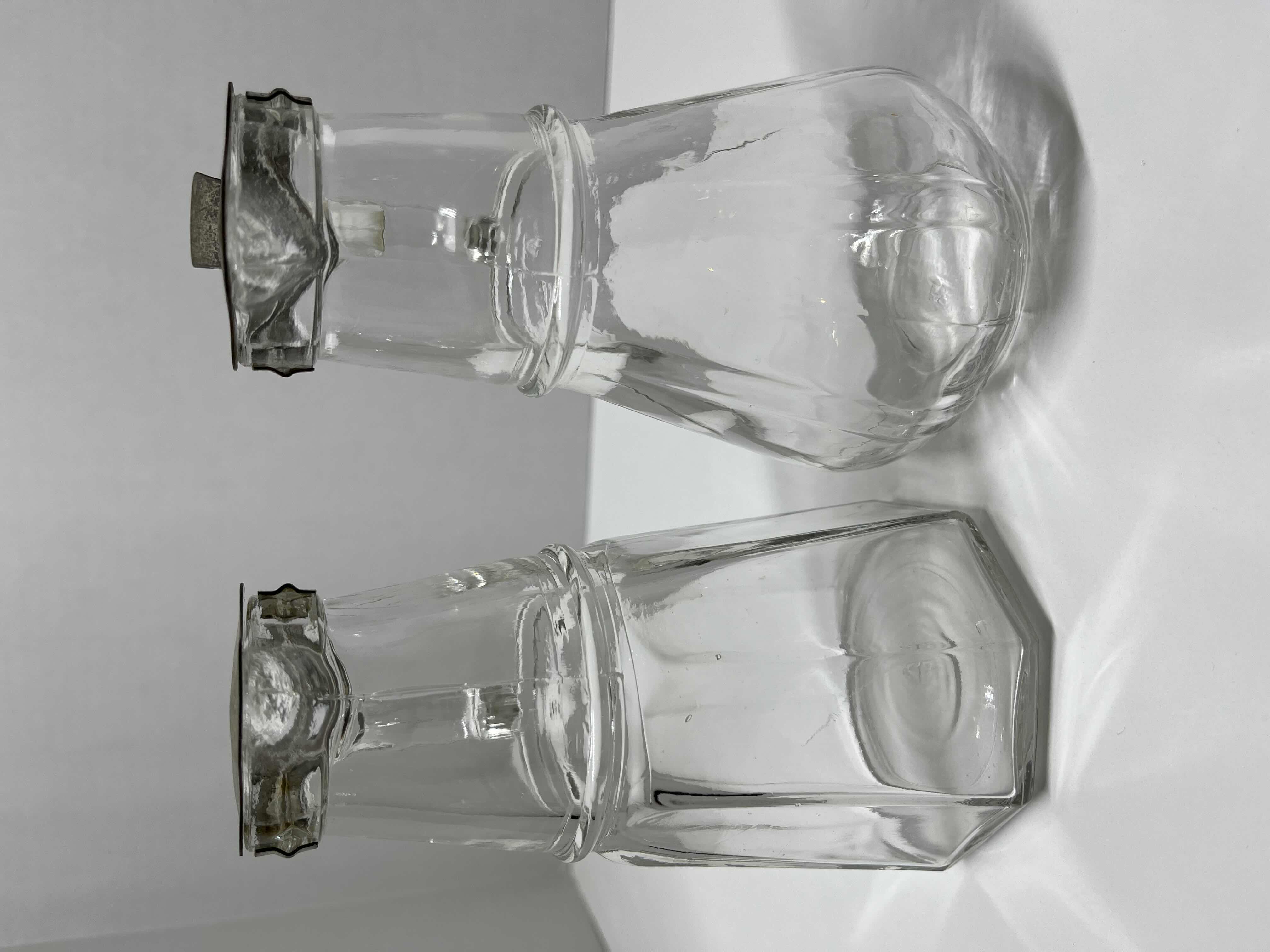 Photo 1 of EARLY-CENTURY ANCHOR HOCKING SPRING ACTION SILVER LID GLASS CREAMER & SYRUP DISPENSER 3.25” X 6”