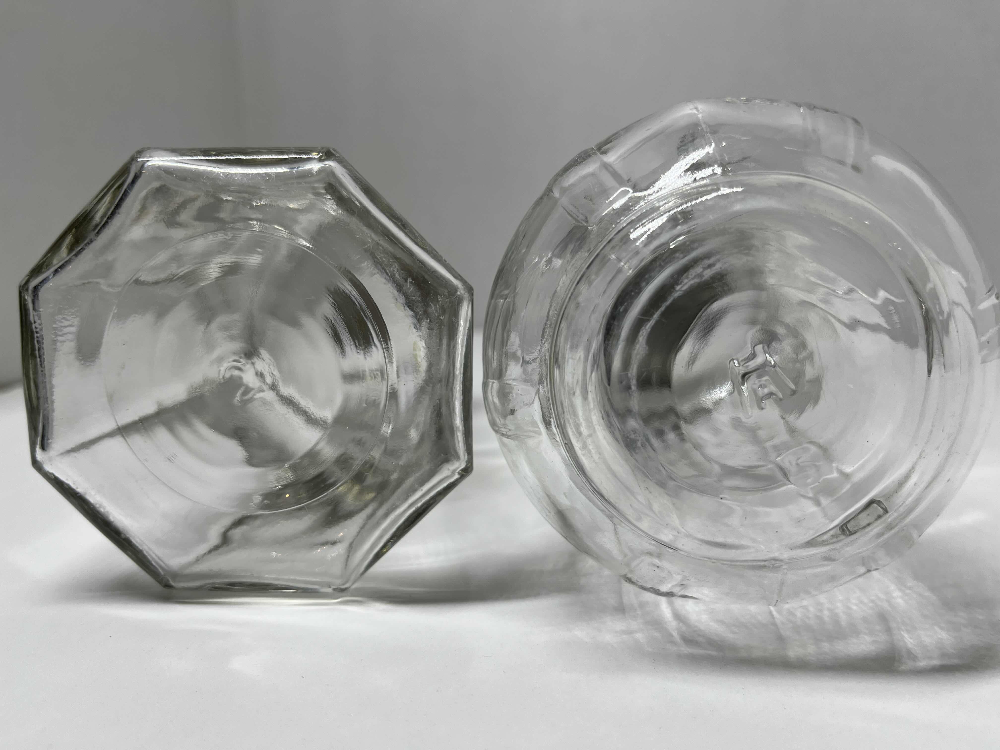 Photo 1 of EARLY-CENTURY ANCHOR HOCKING SPRING ACTION SILVER LID GLASS CREAMER & SYRUP DISPENSER 3.25” X 6”