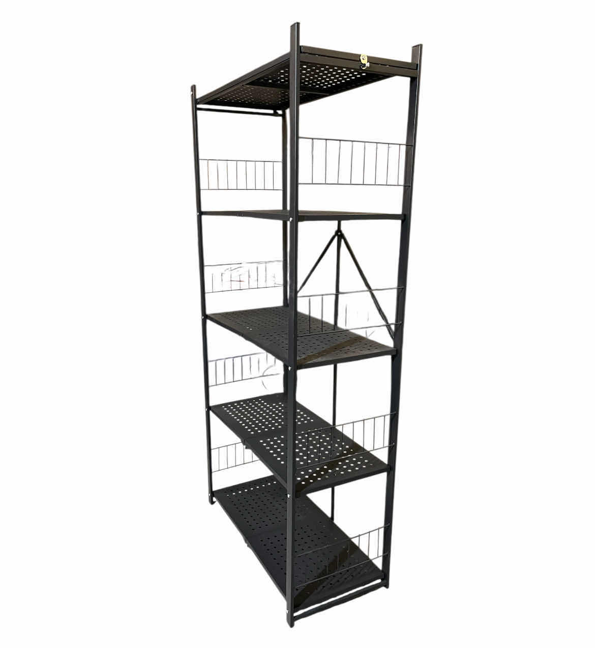 Photo 1 of BLACK METAL FOLDABLE 5 TIER SHELF 28” X 13.5” H61.5”