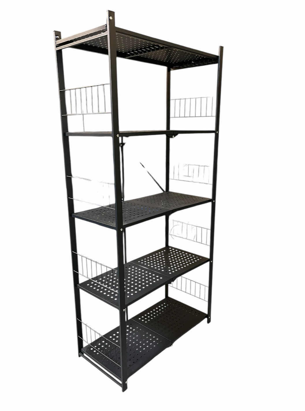 Photo 1 of BLACK METAL FOLDABLE 5 TIER SHELF 28” X 13.5” H61.5”