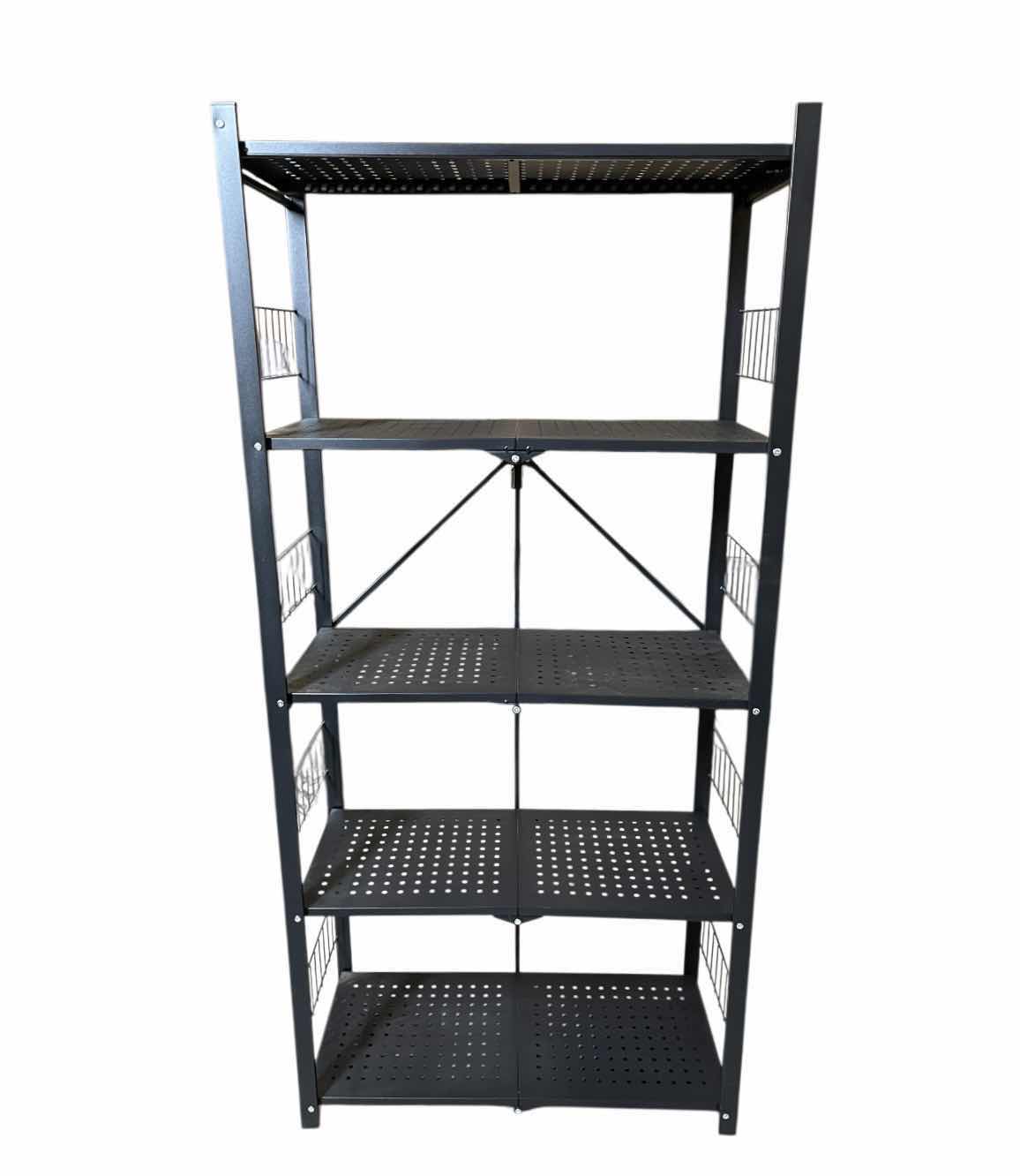 Photo 1 of BLACK METAL FOLDABLE 5 TIER SHELF 28” X 13.5” H61.5”