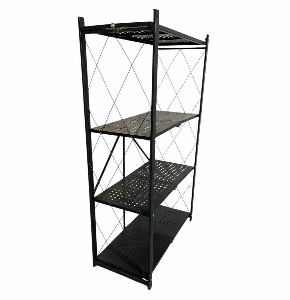 Photo 1 of BLACK METAL FOLDABLE 4 TIER SHELF 28” X 13.5” H47.5”