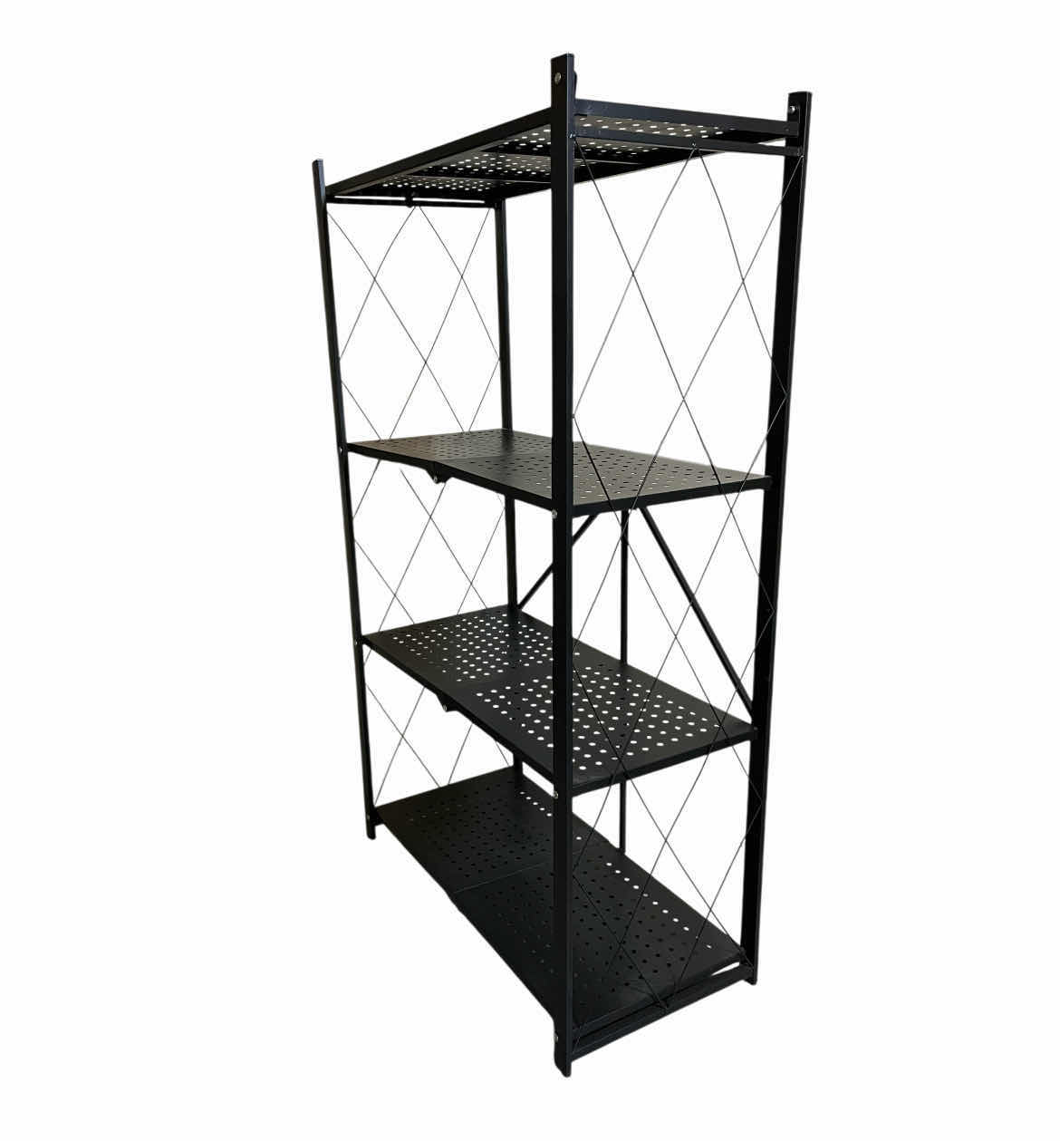 Photo 1 of BLACK METAL FOLDABLE 4 TIER SHELF 28” X 13.5” H47.5”