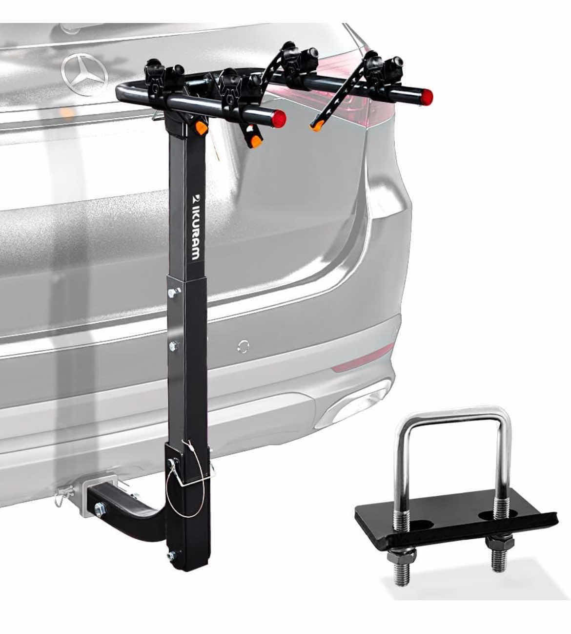 Photo 1 of NEW IKURAM ANTI-RATTLE DUAL BIKE RACK VEHICLE HITCH MOUNT