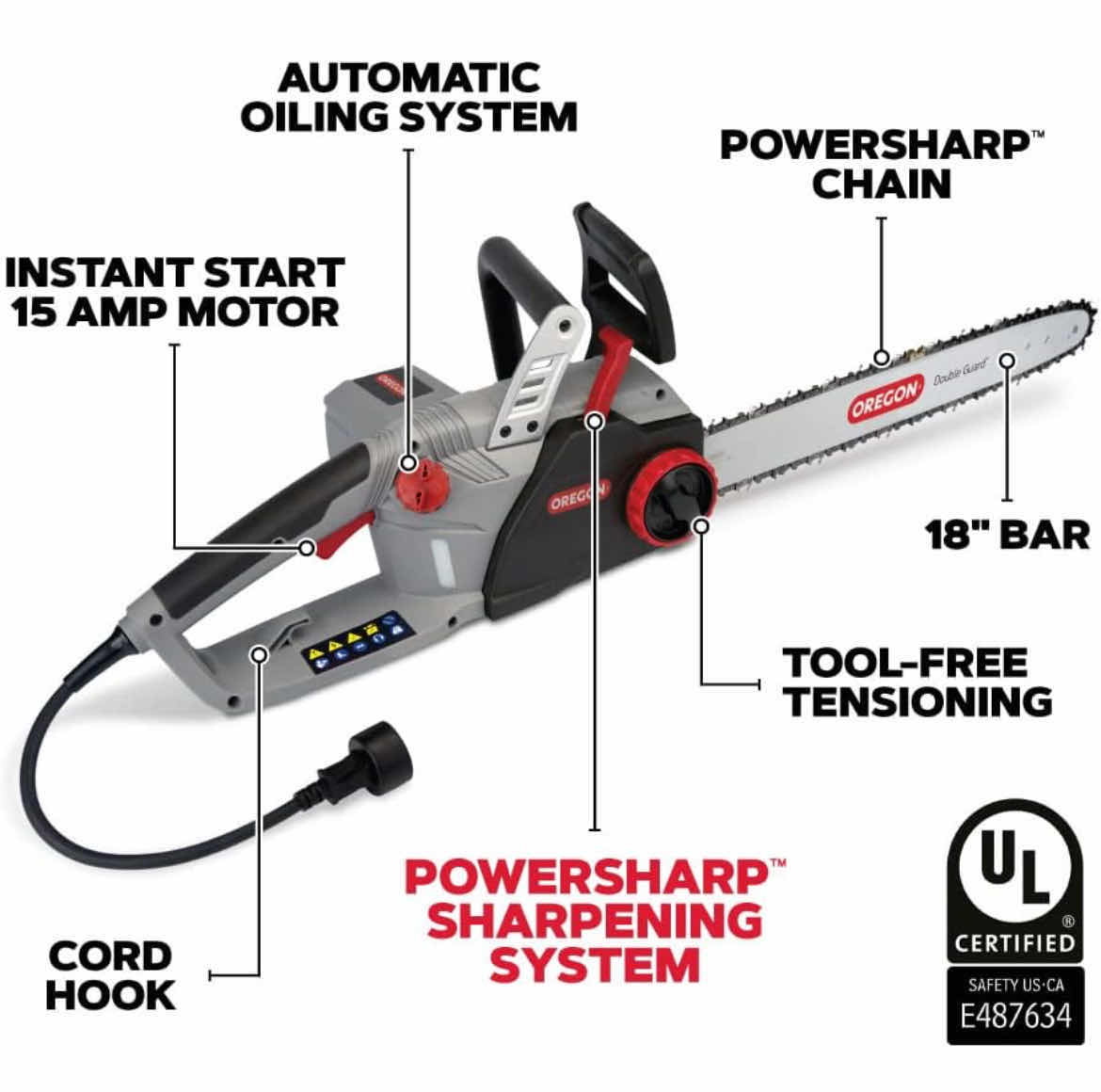 Photo 1 of NEW OREGON ELECTRIC CHAINSAW MODEL CS1500-091