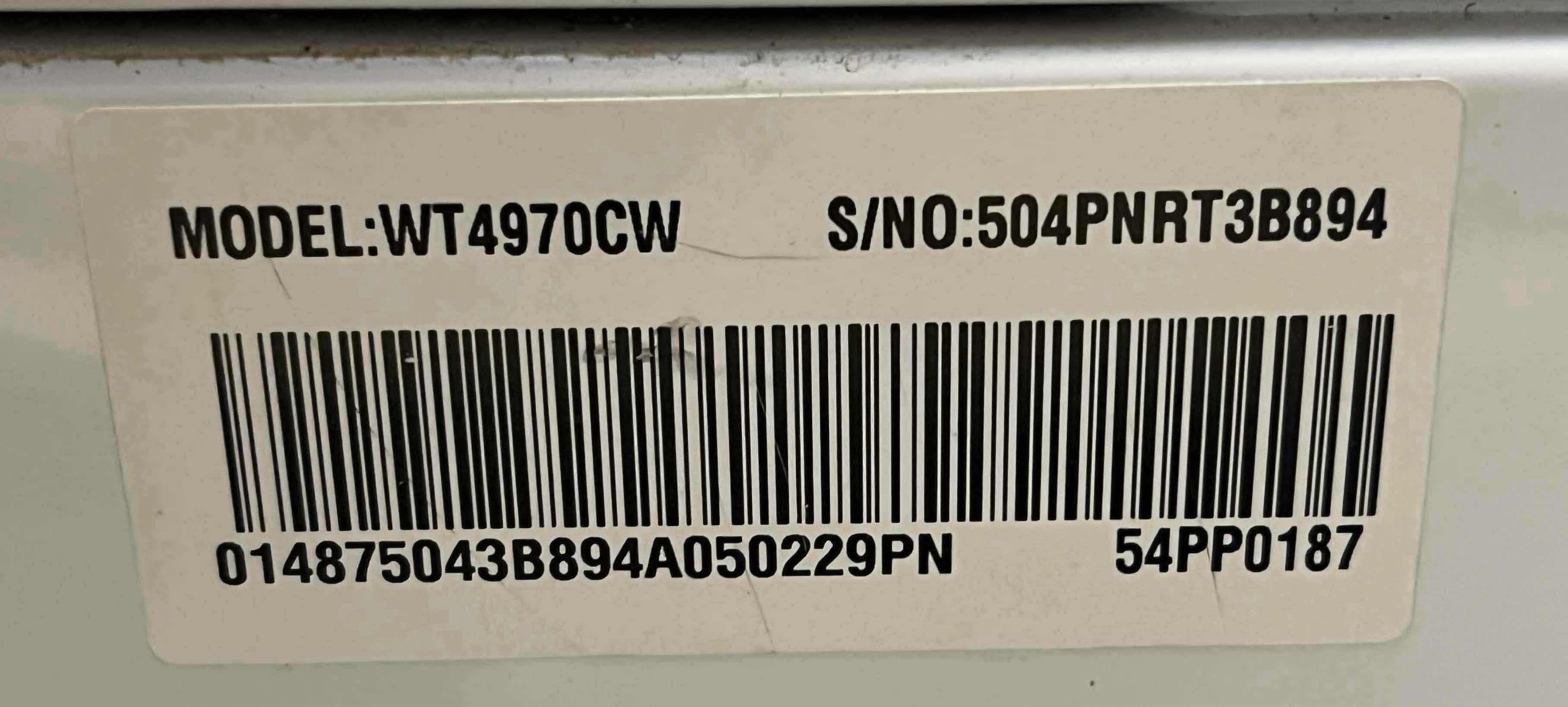 Photo 1 of LG WAVE FORCE TOP LOAD WASHING MACHINE WT4970CW